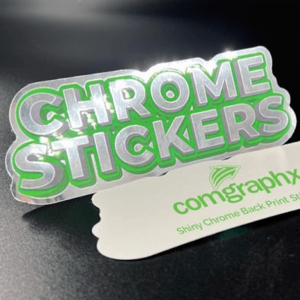 Black Back Chromo Sticker 1 Inch