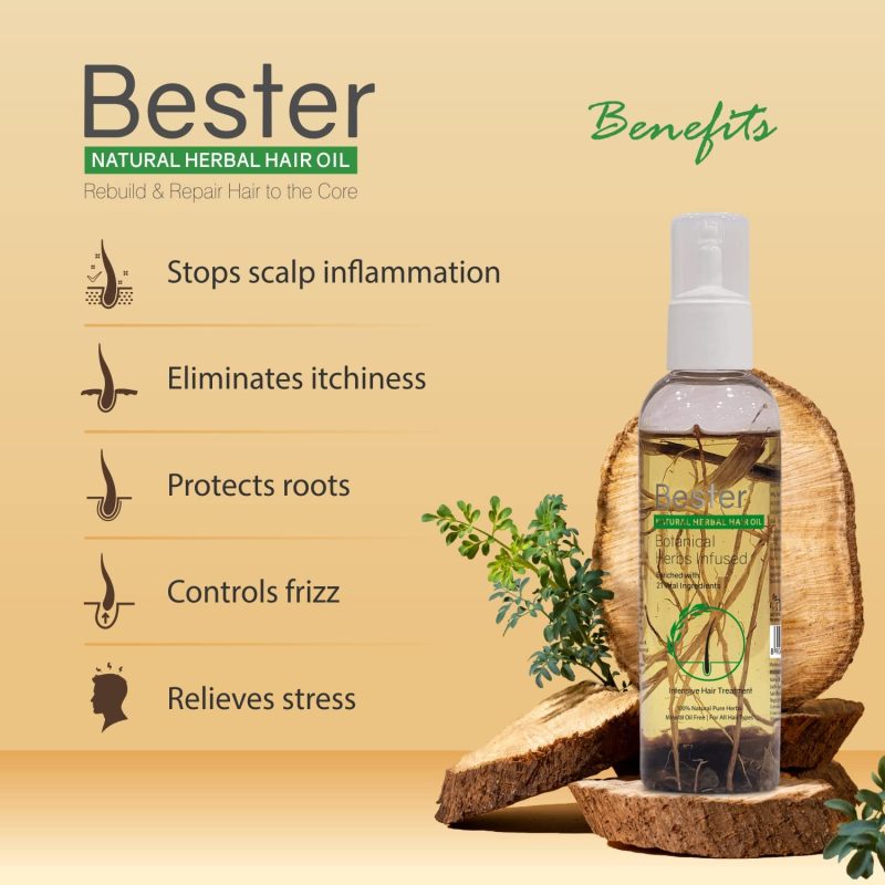 Bester Natural Herbal Hair Oil - 120 ml - Image 3