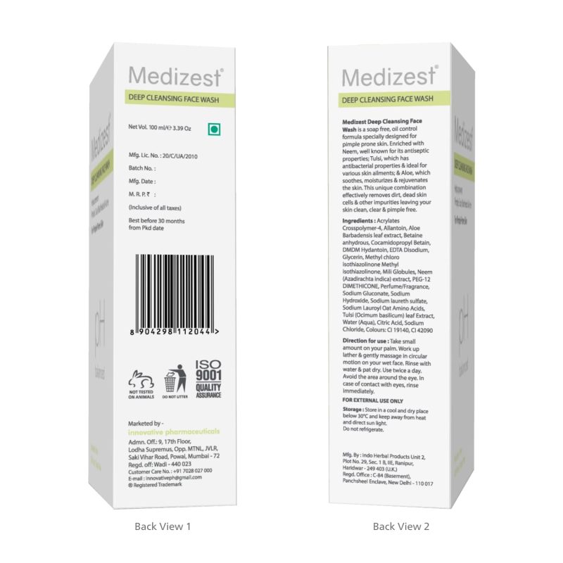 Medizest Deep Cleansing Facewash - 100 ml - Image 2