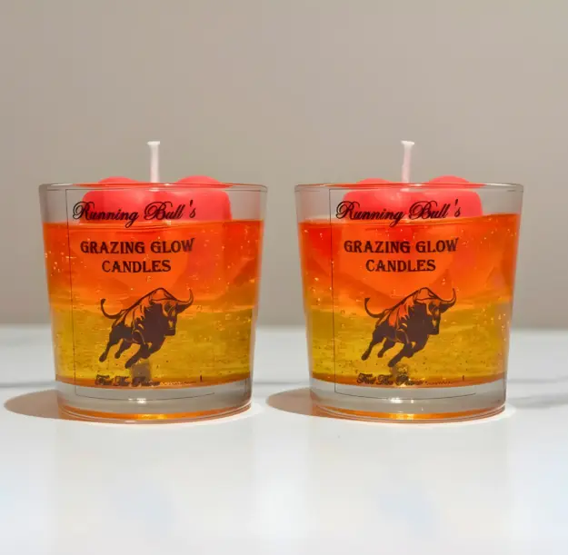 Gel Wax Glass Scented Candle (2 Pieces)